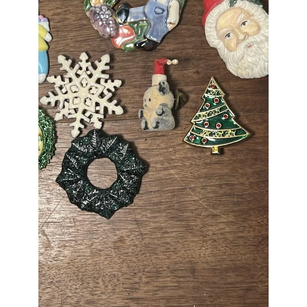 Vtg Holiday Brooch Lot Handmade Folk Easter Christmas 4th Quirky Seasonal